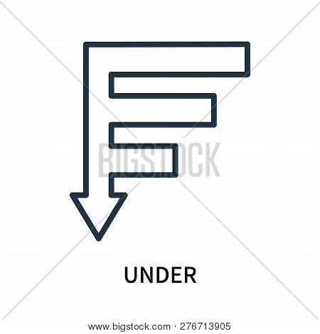 Under Icon Isolated On White Background. Under Icon Simple Sign. Under Icon Trendy And Modern Symbol