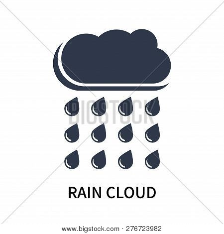 Rain Cloud Icon Isolated On White Background. Rain Cloud Icon Simple Sign. Rain Cloud Icon Trendy An