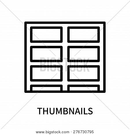 Thumbnails Icon Isolated On White Background. Thumbnails Icon Simple Sign. Thumbnails Icon Trendy An