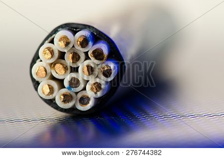 Cross-section Of The Control Cable. Color Code For Residential Wire.