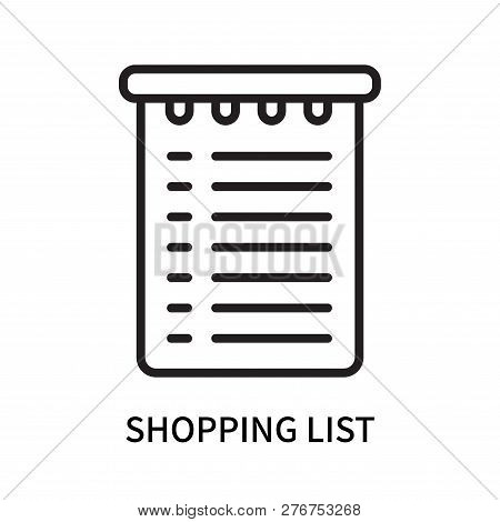 Shopping List Icon Isolated On White Background. Shopping List Icon Simple Sign. Shopping List Icon 