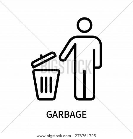 Garbage Icon Isolated On White Background. Garbage Icon Simple Sign. Garbage Icon Trendy And Modern 