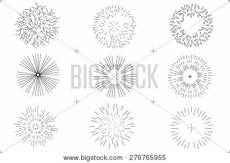 Set Of Drawing Trees On White Background, Top View, For Architecture And Landscape, Vector Illustrat