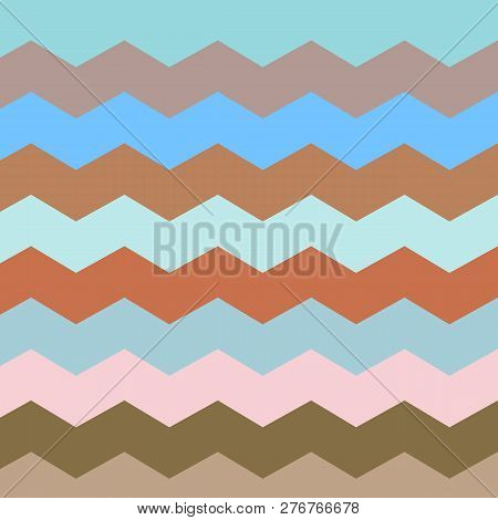 Zigzag And Stripe Line. Retro Pastel Colors. For Invitation, Web, Textile, Wallpaper Wrapping Paper