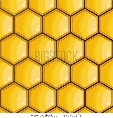 Bee Honeycomb Yellow Texture Hexagons Background Honey