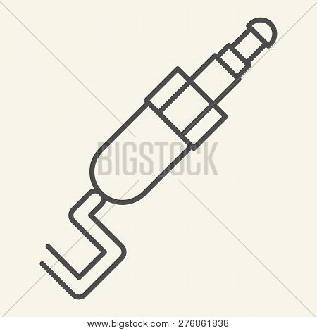 Mini Jack Thin Line Icon. Cable Connector Vector Illustration Isolated On White. Audio Jack Outline 
