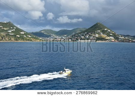 Coastline Scenery From St Maartin In The Netherlands Antilles