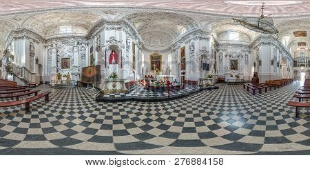 Vilnius, Lithuania - September, 2018: Full Seamless Spherical Panorama 360 By 180 Degrees Angle View