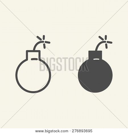 Bomb Line And Glyph Icon. Ball Vector Illustration Isolated On White. Boom Outline Style Design, Des