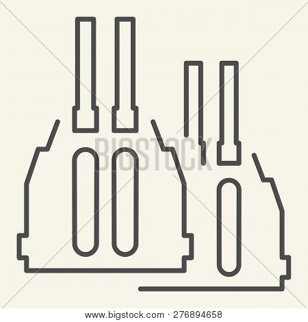 Double Barreled Gun Thin Line Icon. Ammunition Vector Illustration Isolated On White. Weapon Outline