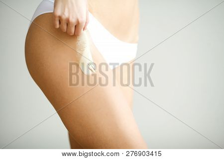 Long Woman Legs With Beautiful Soft Skin. Beauty Body Care