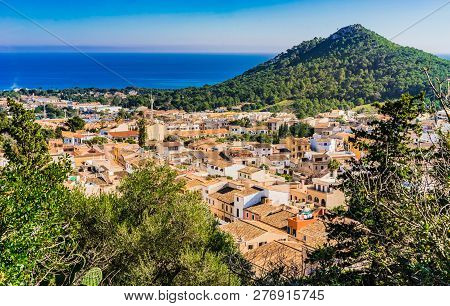 View Over The Roofs Of The Old Town Of Capdepera, Majorca Spain