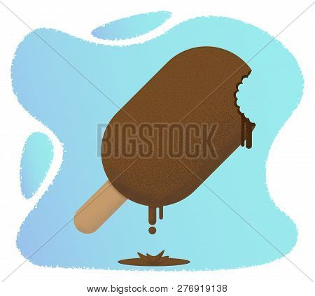 Dripping Chocolate Popsicle Illustration Design Grain Texture