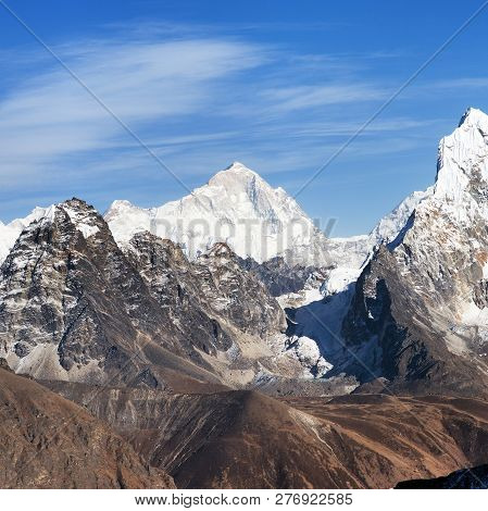View Of Mount Makalu (8463 M) From Kongma La Pass - Way To Everest Base Camp, Three Passes Trek, Eve