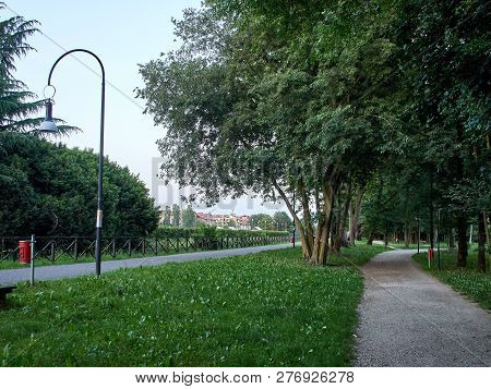 Park Full Of Greenery In The Suburbs Of Milan, Cernusco Sul Naviglio