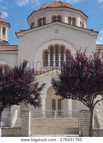 Berat, Albania- June 2018: Saint Dymitr, The Orthodox Cathedral In Berat