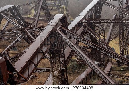The Collapsed Kinzua Bridge After A Tornado Passed Through.