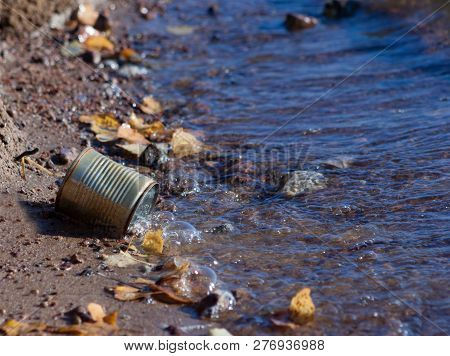 The Old Can Lying On The Coast