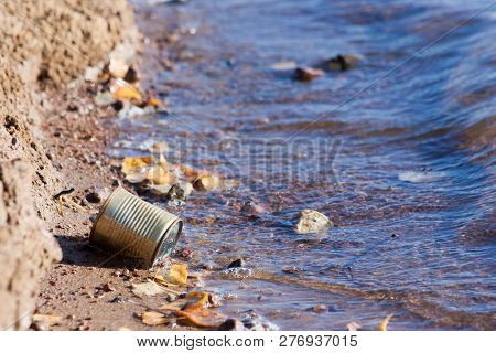 The Old Can Lying On The Coast