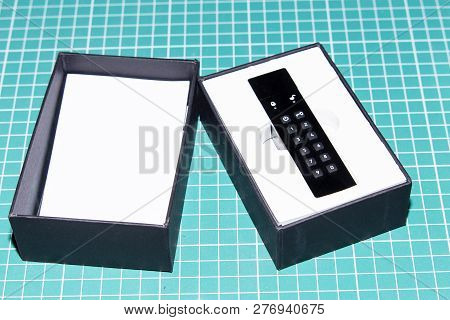 Flash Memory Card With A Code Lock To Store Hidden Information. Data Security Concept.