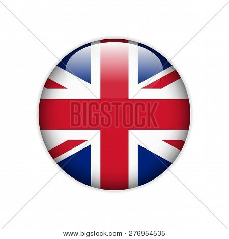 Flag Of Great Britain On A Button. Vector