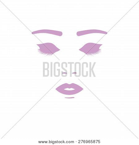 Beautiful Woman Face Silhouette. Vector Illustration For Face Masks, Cosmetic Items.