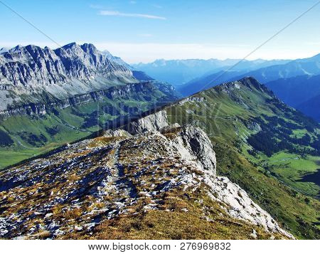 View Of The Ortstock And Fisetengrat Peaks, Located Above The Linthal Valley - Canton Of Glarus, Swi