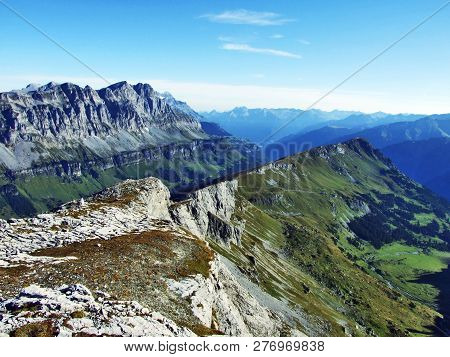 View Of The Ortstock And Fisetengrat Peaks, Located Above The Linthal Valley - Canton Of Glarus, Swi