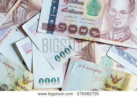 1000 Thb Money Background Close Up Object Of Business Concept