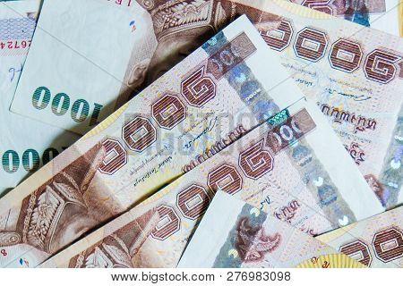 1000 Thb Money Background Close Up Object Of Business Concept