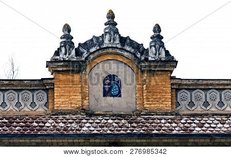 Detail Of The Facade Of The Main Narzan Baths In Kislovodsk,northern Caucasus.