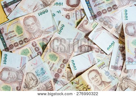 1000 Thb Money Background Close Up Object Of Business Concept