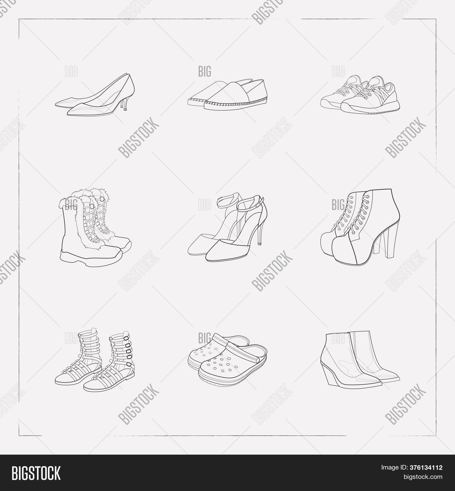 Set Footwear Icons Image & Photo (Free Trial) Bigstock