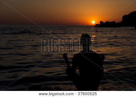 คนที่ Meditating เที่ยว