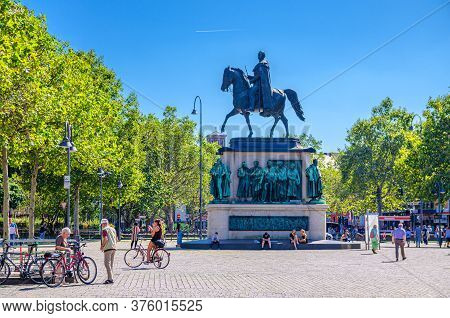 Cologne, Germany, August 23, 2019: Equestrian Statue Of Friedrich Wilhelm Iii Monument On Pedestal A