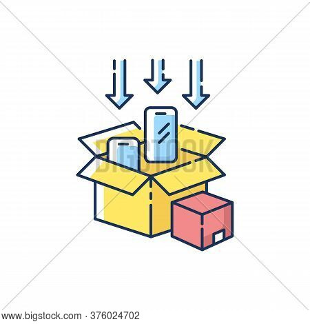 Packaging Rgb Color Icon. Post Manufacturing, Production Packing Process. Delivery Preparation, Parc