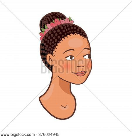 Afro Beautiful Young Woman Half Turn Avatar