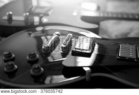 Electric Guitar Macro Abstract Black And White