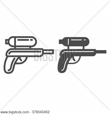 Water Gun Line And Solid Icon, Kids Toys Concept, Gun Toy Sign On White Background, Water Pistol Ico