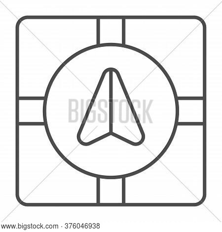 Gps Navigator Marker And Crossroads Thin Line Icon, Navigation Concept, Navigation Arrow On City Map