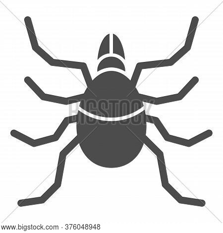Mite Solid Icon, Insects Concept, Acarus Sign On White Background, Tick Icon In Glyph Style For Mobi