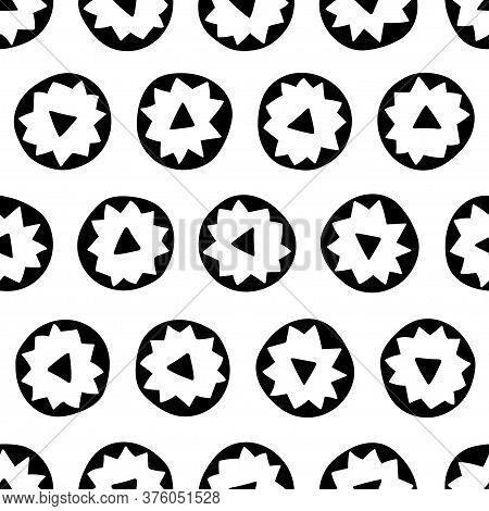 Abstract Circles - Seamless Pattern. Modern Black And White Illustration For Textiles, Packaging, Et
