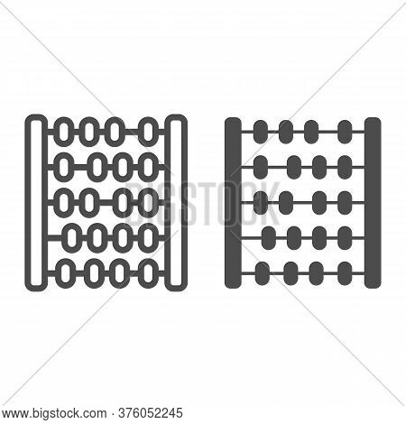 Abacus Line And Solid Icon, Education And School Concept, School Abacus Sign On White Background, Ab