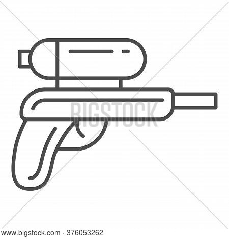 Water Gun Thin Line Icon, Kids Toys Concept, Gun Toy Sign On White Background, Water Pistol Icon In 