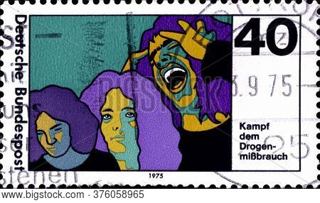 02 11 2020 Divnoe Stavropol Territory Russia The Postage Stamp Germany 1975 Drug Abuse Campaign To F