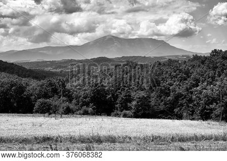 Landscape Of Eastern Serbia, Dominated By Mountain Rtanj (1,565 M) Famous For Its Pyramidal Shape