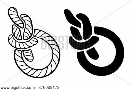 Vector Bowline Loop Climbing Rope Knot Symbols