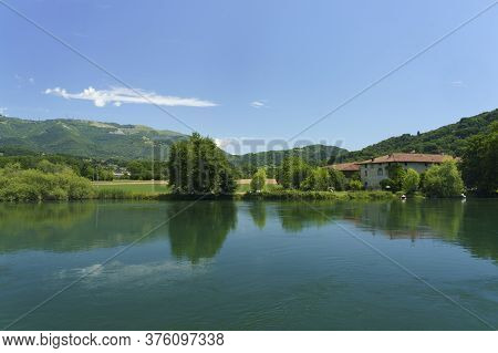 Cycleway Of The Adda River Near Arlate, Lecco, Lombardy, Italy