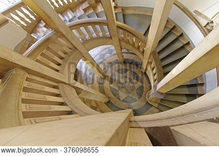 Hanover, Germany - May 03, 2011: Spiral Stone Stairs In Town Hall Building In Hannover, Germany.