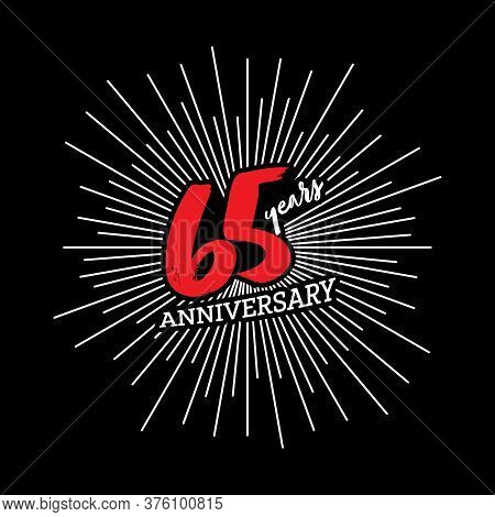 Congratulations On The 65 Years Anniversary. Editable Vector Illustration. Number 65 On The Backgrou